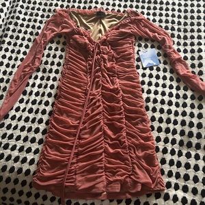 Majorelle brand new sheer sleeve mini dress